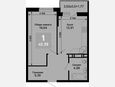 1-комнатная квартира, 43.62 м², 9/15 этаж фото 0