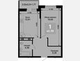 1-комнатная квартира, 43.62 м², 9/15 этаж фото 0