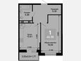 1-комнатная квартира, 43.62 м², 10/15 этаж фото 0