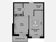 1-комнатная квартира, 43.62 м², 5/15 этаж фото 0