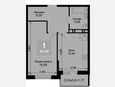 1-комнатная квартира, 43.62 м², 11/15 этаж фото 0