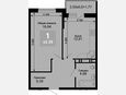 1-комнатная квартира, 43.62 м², 10/15 этаж фото 0