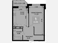 1-комнатная квартира, 42.96 м², 2/19 этаж фото 0