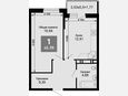 1-комнатная квартира, 43.62 м², 5/15 этаж фото 0