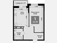 1-комнатная квартира, 43.62 м², 7/15 этаж фото 0