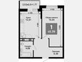 1-комнатная квартира, 44.11 м², 4/15 этаж фото 0