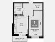 1-комнатная квартира, 44.11 м², 4/15 этаж фото 0