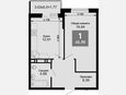 1-комнатная квартира, 43.62 м², 9/15 этаж фото 0