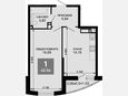 1-комнатная квартира, 41.51 м², 10/19 этаж фото 0